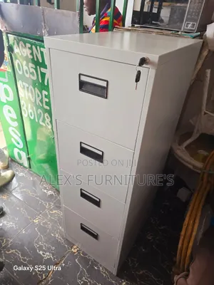 Metallic Office Storage Cabinet Within 4 Drawers