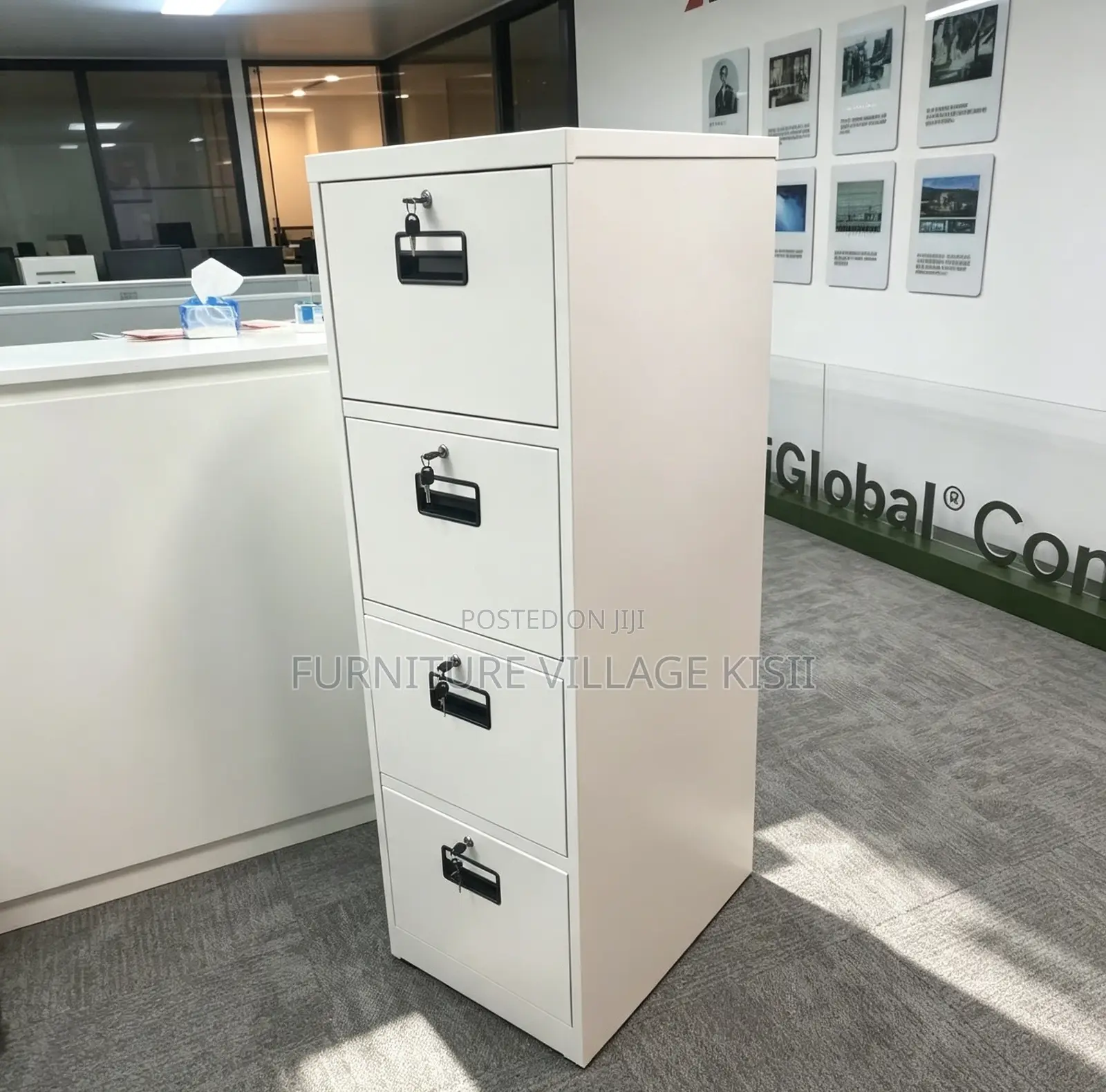 Office Cabinet; 04 Drawer Metallic Storage Cabinet.