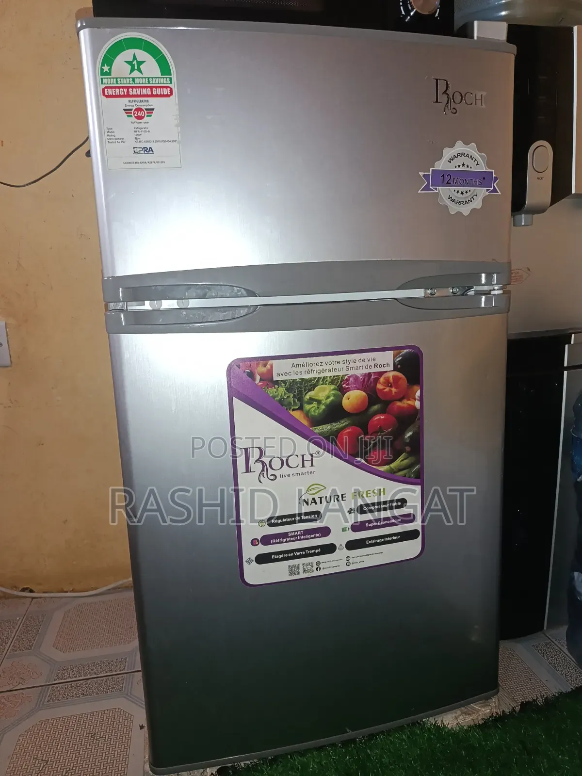 It Is a 86 Litre Roch Fridge With Freezer Double Door