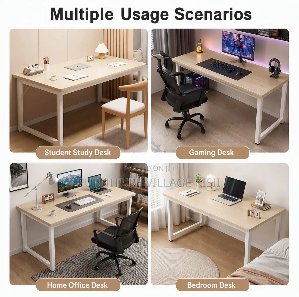 Office Table;1.4M Computer Desk With Metallic Base.