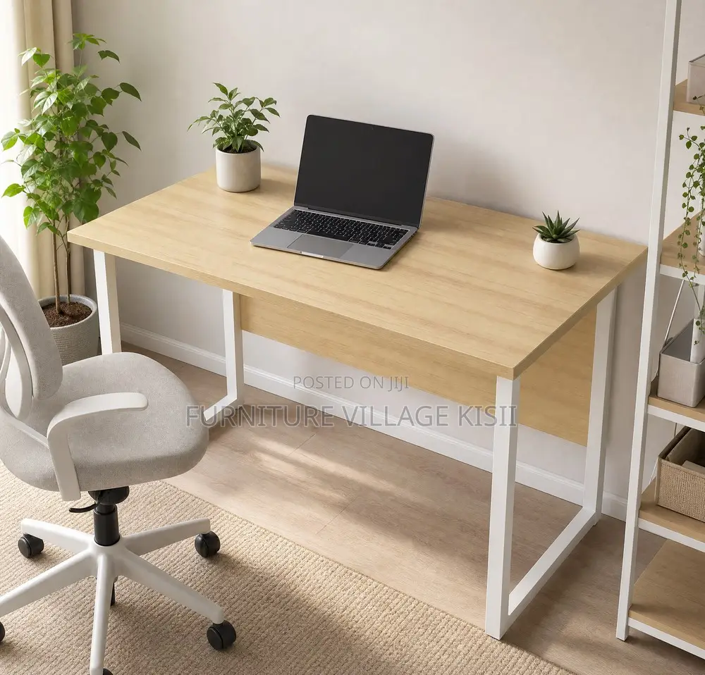 Office Table;1.4M Computer Desk With Metallic Base.