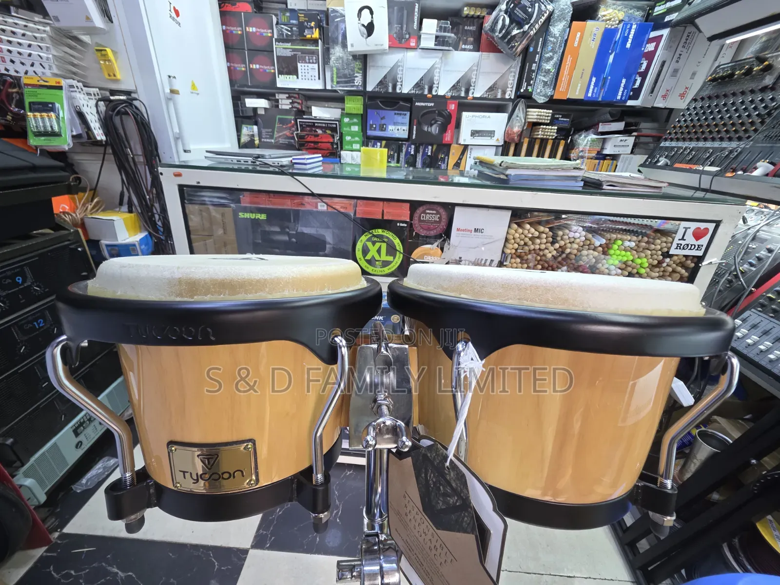 Tycoon Bongo Drums Complete With Stand