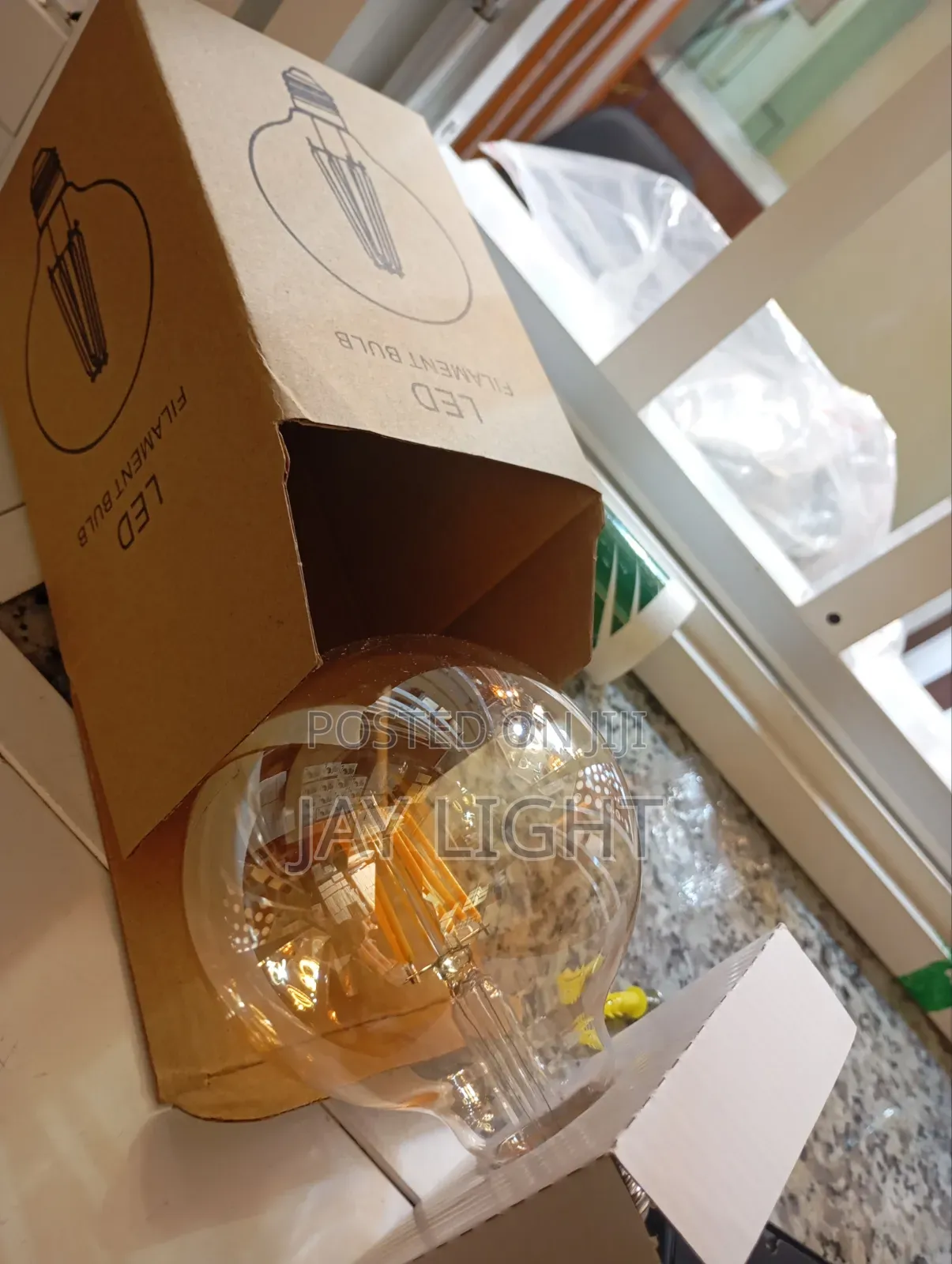 G95 Filament Bulb E27 Amber Glass