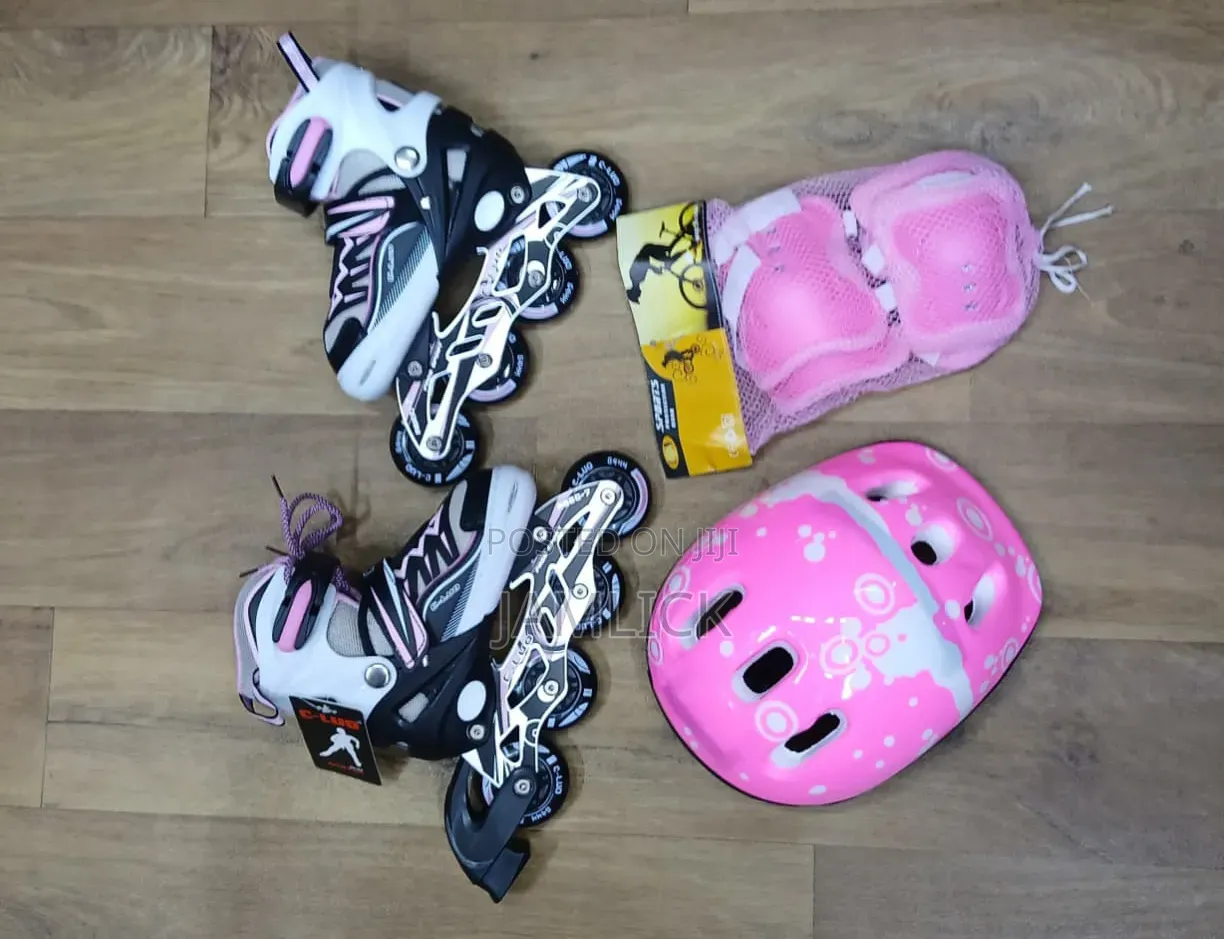 Adjustable Kids Skates Set With 7pcs Protective Gear - Kk
