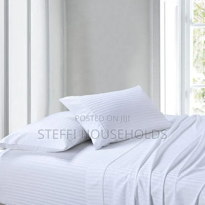 Pin Stripped White Bedsheets