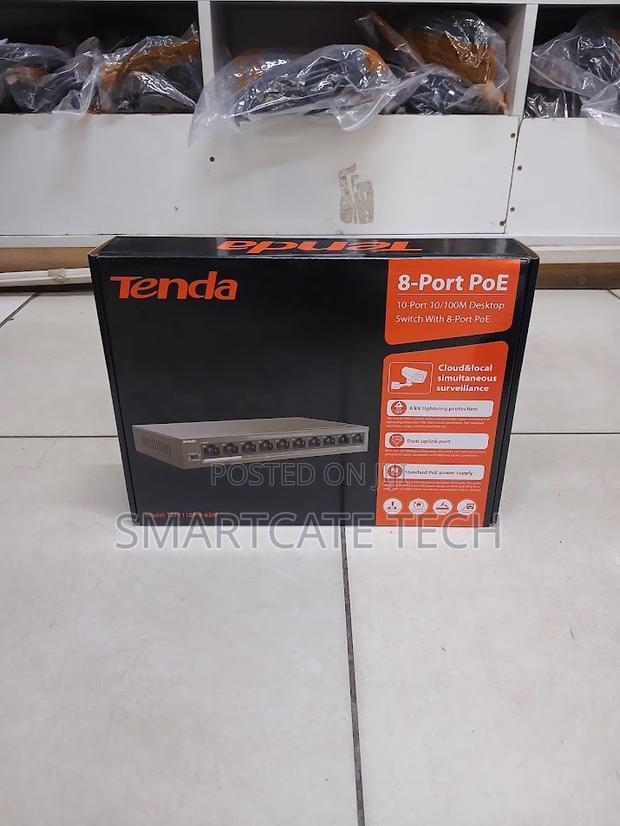 Tenda 8port PoE Switch for IP Cameras 2 Gigabit Uplink