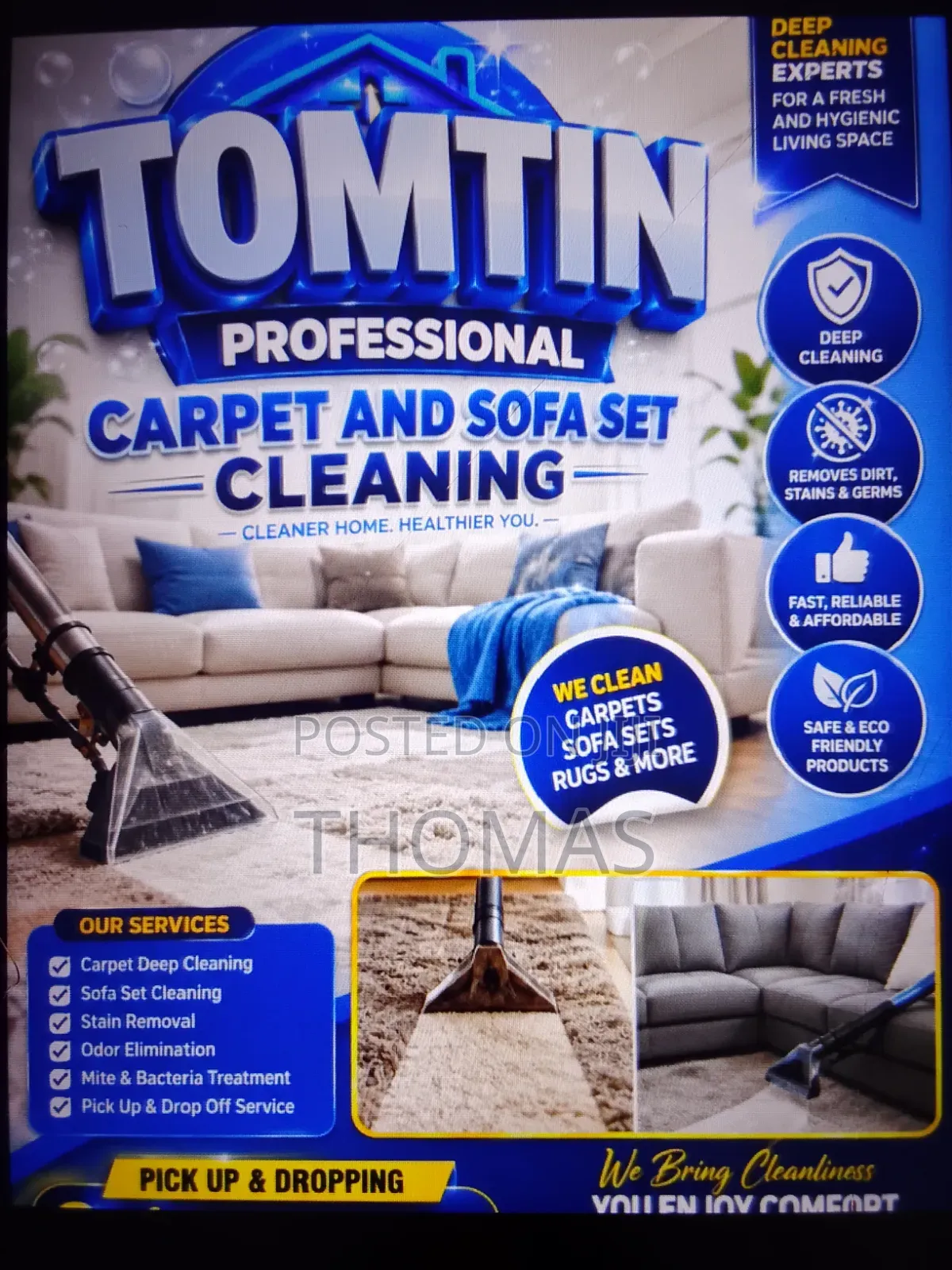 Carpet, Sofa Set and Mattress Cleaning Services