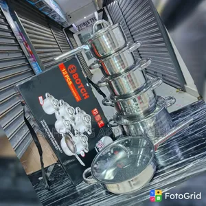 12Pcs Stainless Steel Pots Marble Coated Pan – Induction Compatible