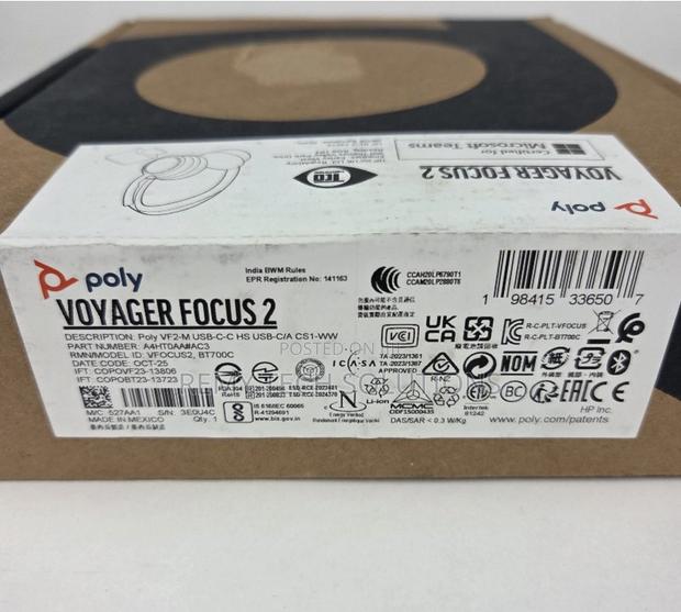 Poly Voyager Focus 2 Stereo Headset || PolyVoyagerFocus2Stereo Headset