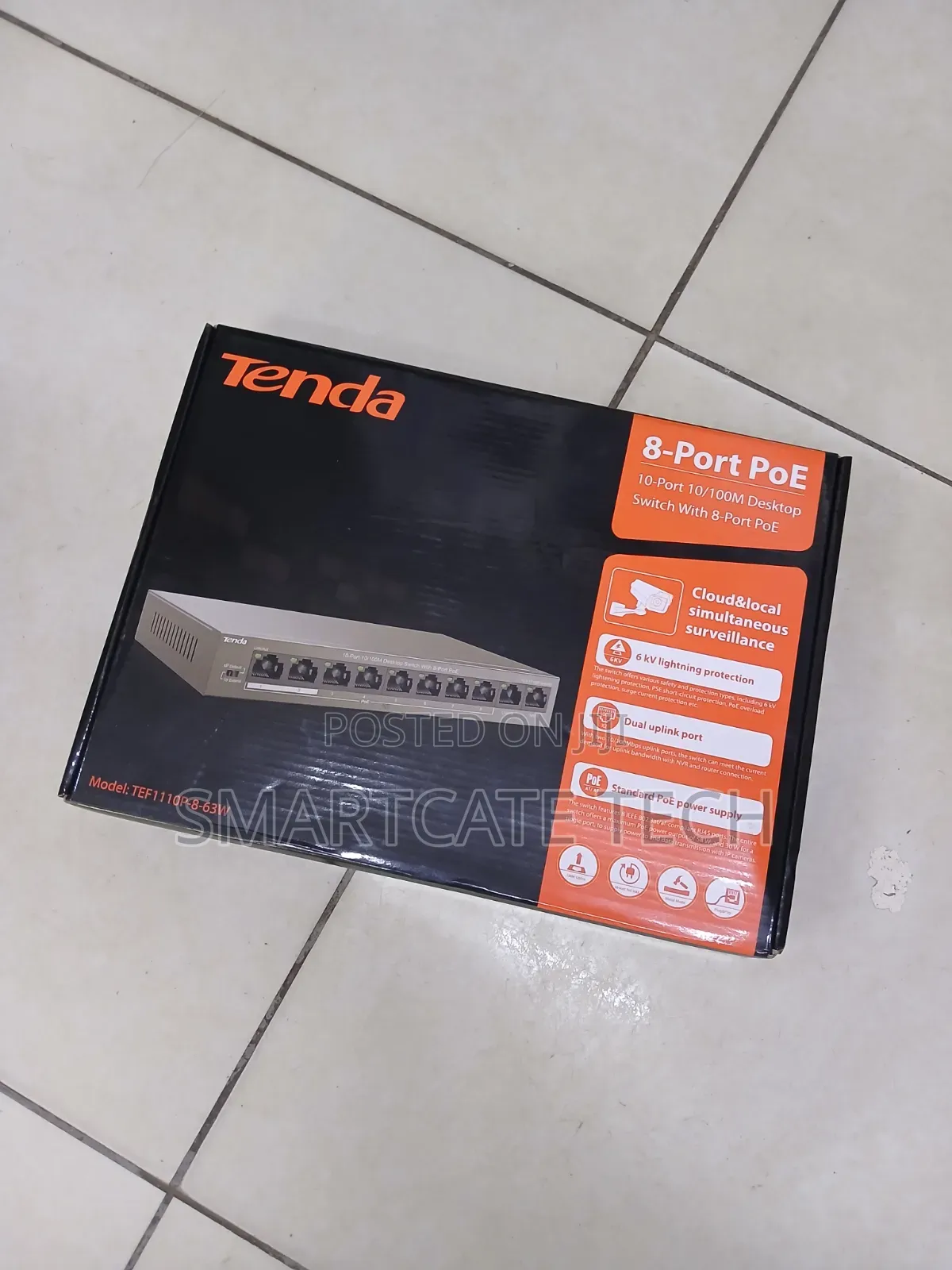 Tenda TEF110P-8-63W 8-Port Ethernet PoE Network Switch