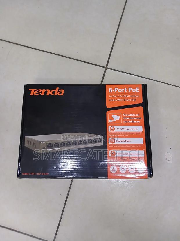 Tenda 8-Port PoE Switch With 63W Power Budget – TEF110P-8-63W - main view