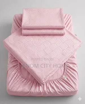 Plain Flowered Parcale Cotton Fitted Sheets