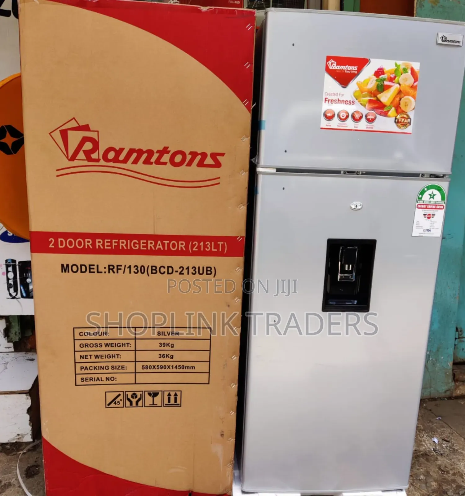 Ramtons Fridge 213l Double Door Fridge With Water Dispenser
