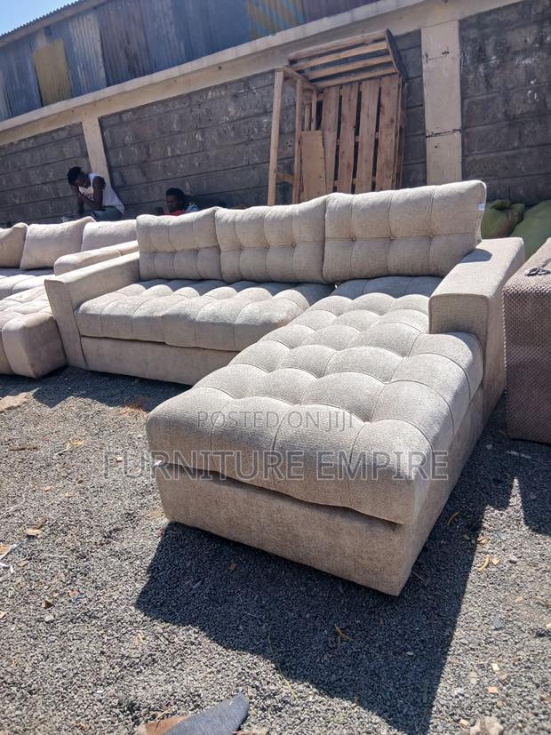 6‐Seater L‐Shaped Tufted Sofa With Spring Support - main view