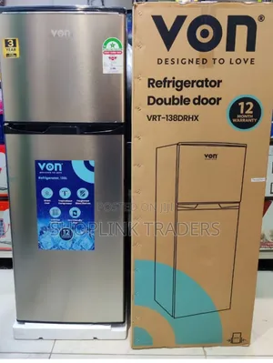 *Von 138Litres Double Door Fridge
