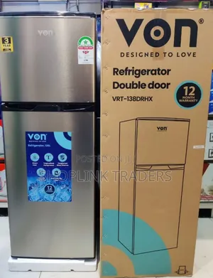 *Von 138Litres Double Door Fridge