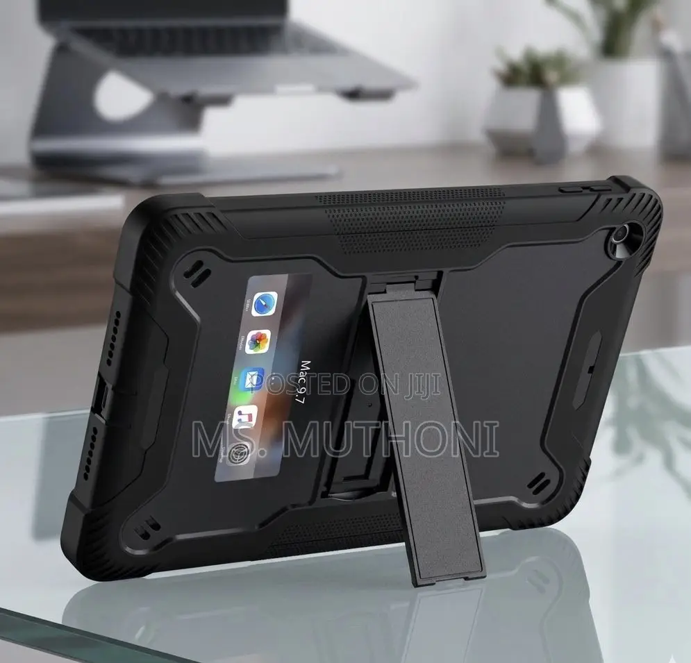 Black Heavy Duty Protective iPad Armor Case (9.7 Inch )