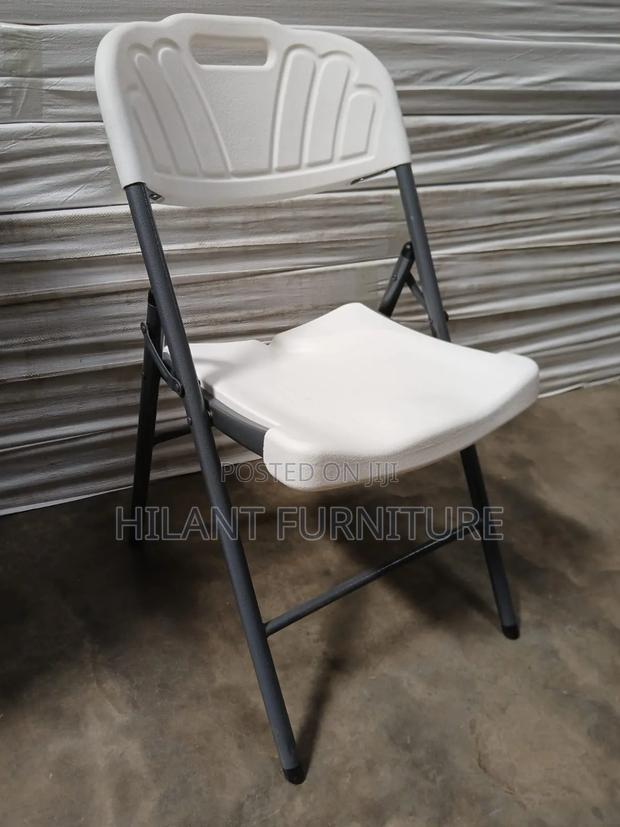 Heavy-Duty White Plastic Folding Chair