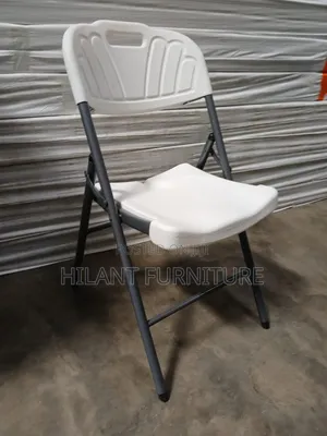 Heavy-Duty White Plastic Folding Chair