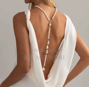 Y-Shaped Teardrop and Baroque-Style Pearls Draping Necklace