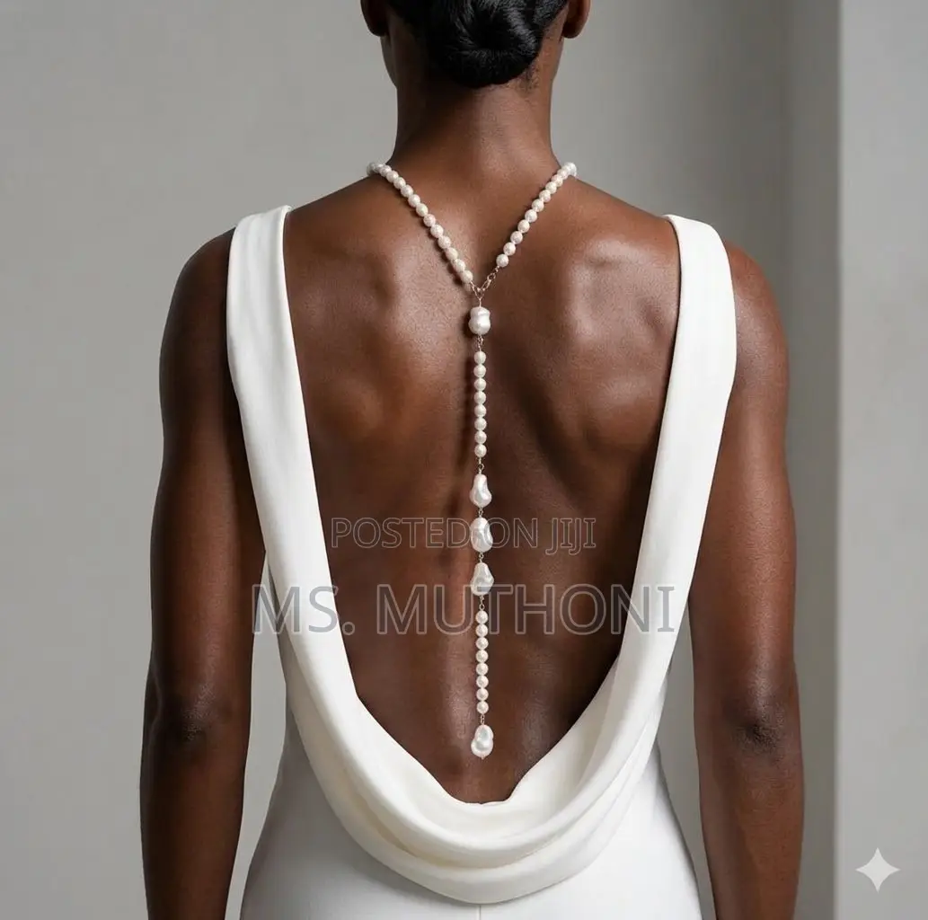 Y-Shaped Teardrop and Baroque-Style Pearls Draping Necklace