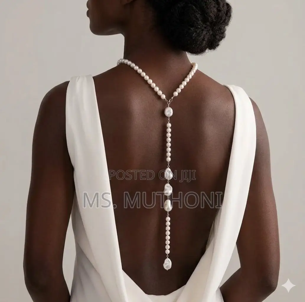 Y-Shaped Teardrop and Baroque-Style Pearls Draping Necklace