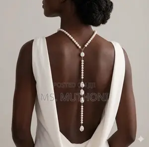 Y-Shaped Teardrop and Baroque-Style Pearls Draping Necklace