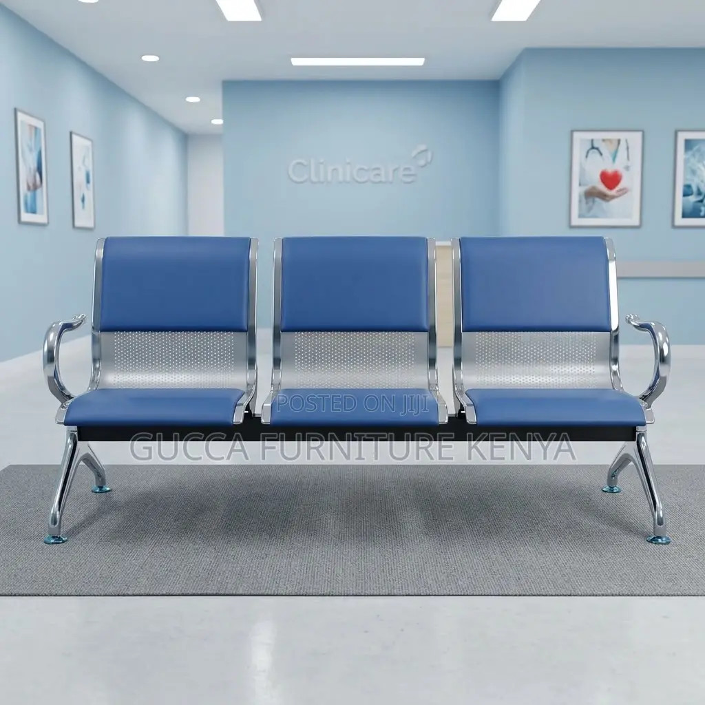 3-Seater Padded Airport Guest Bench.