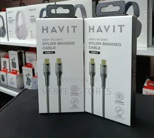 HAVIT ClearSpeed 60W USB-C to USB-C Braided Cable –Hv CB6240