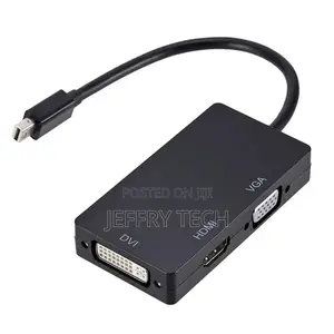 Mini DP Male to HD+VGA+DVI 3in1 Convertor Adapter 1080P for MB Air Hub