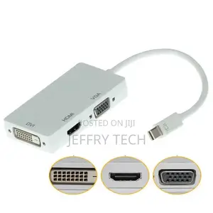 Mini DP Male to HD+VGA+DVI 3in1 Convertor Adapter 1080P for MB Air Hub