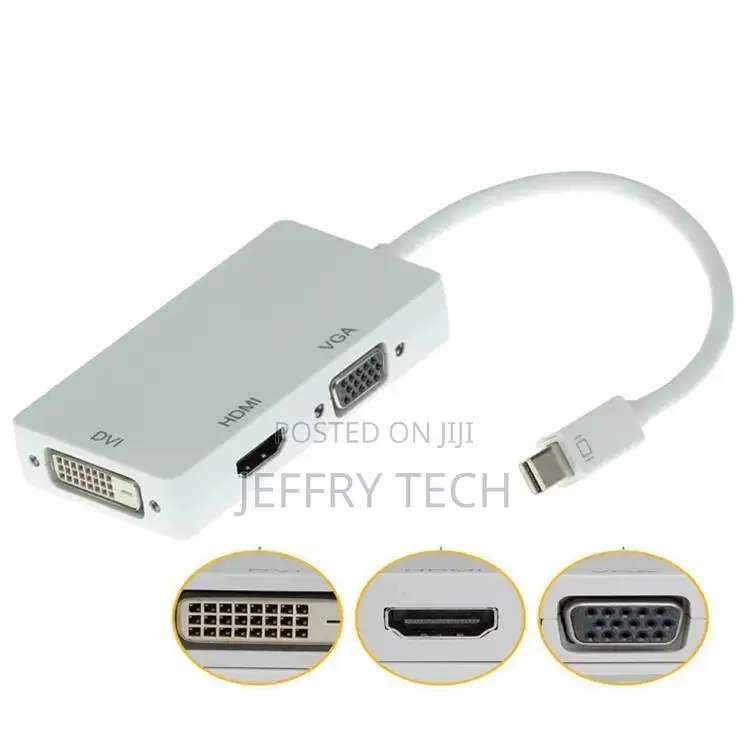 Mini DP Male to HD+VGA+DVI 3in1 Convertor Adapter 1080P for MB Air Hub