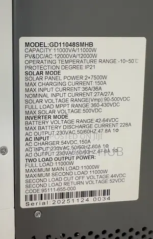 Hepu 11kW Hybrid Solar Inverter 48V 11000va/11kVA(High Frequency)