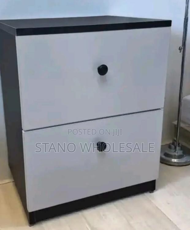 White and Black Bed Side Drawer - main view