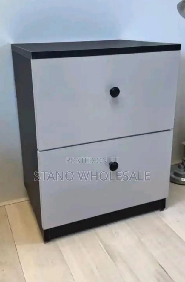 White and Black Bed Side Drawer - thumbnail 2