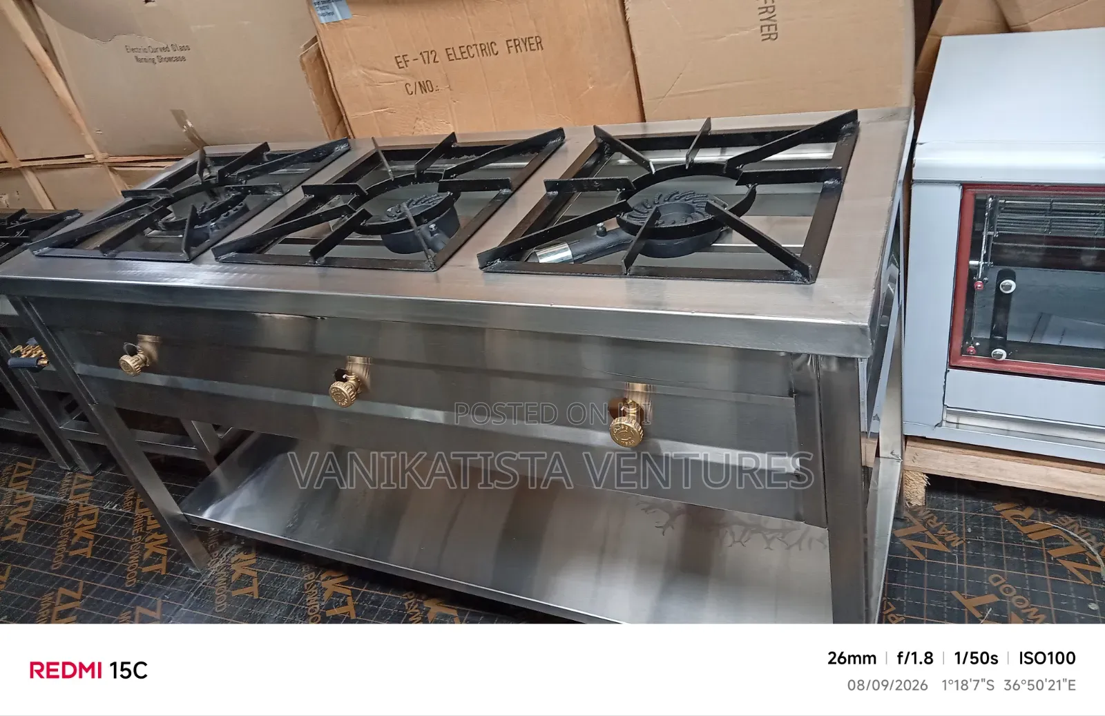 3 Burners, Commercial Smoke Less Hotel Stove.