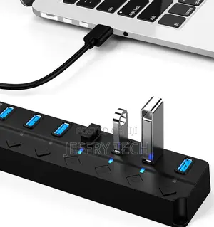 7 Ports With 1 USB 3.0 HUB With on/Off Switch and Power LED 7-in-1 US