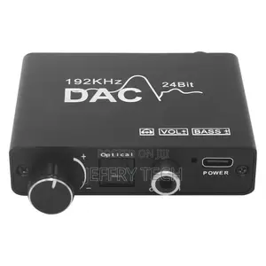 Optical Coaxial Digital Analog Audio Converter Volume Bass Controls Pr