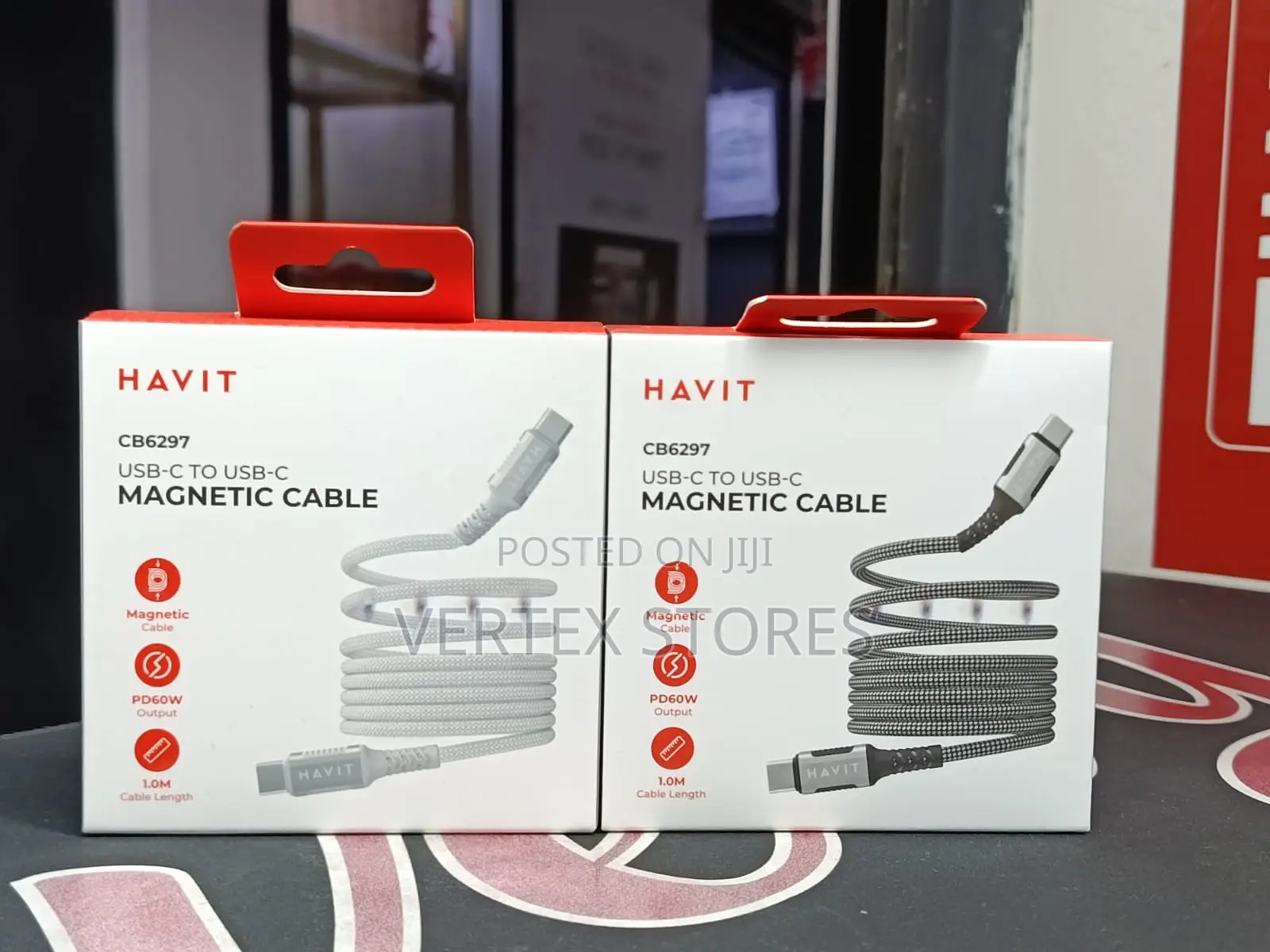 USB-C - USB-C Cable PD60W 3A 1m (Magnetic)- Hv CB6297
