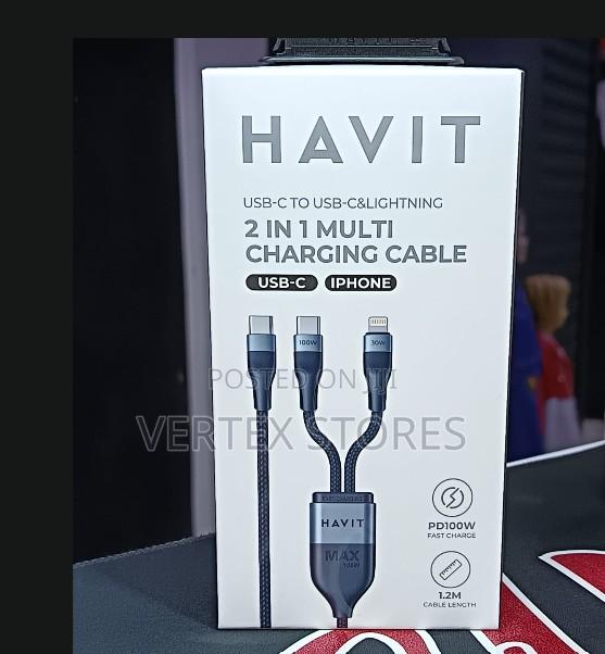 HAVIT DualSync 2-in-1 USB-C to USB-C iPhone Charging Cable CB6326
