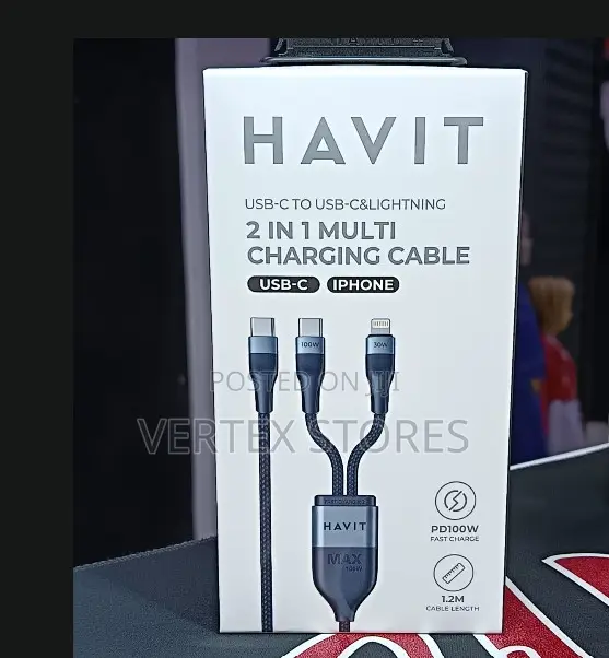 HAVIT DualSync 2-in-1 USB-C to USB-C iPhone Charging Cable CB6326