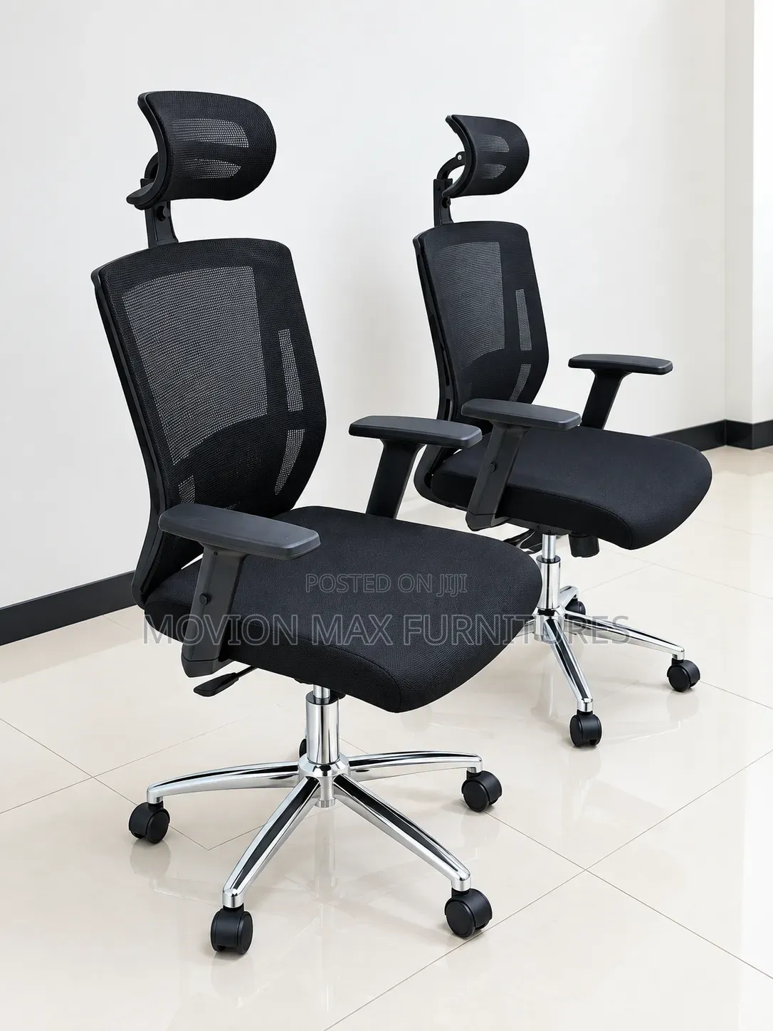 Orthopedic Office Chair, Metallic Chrome Base