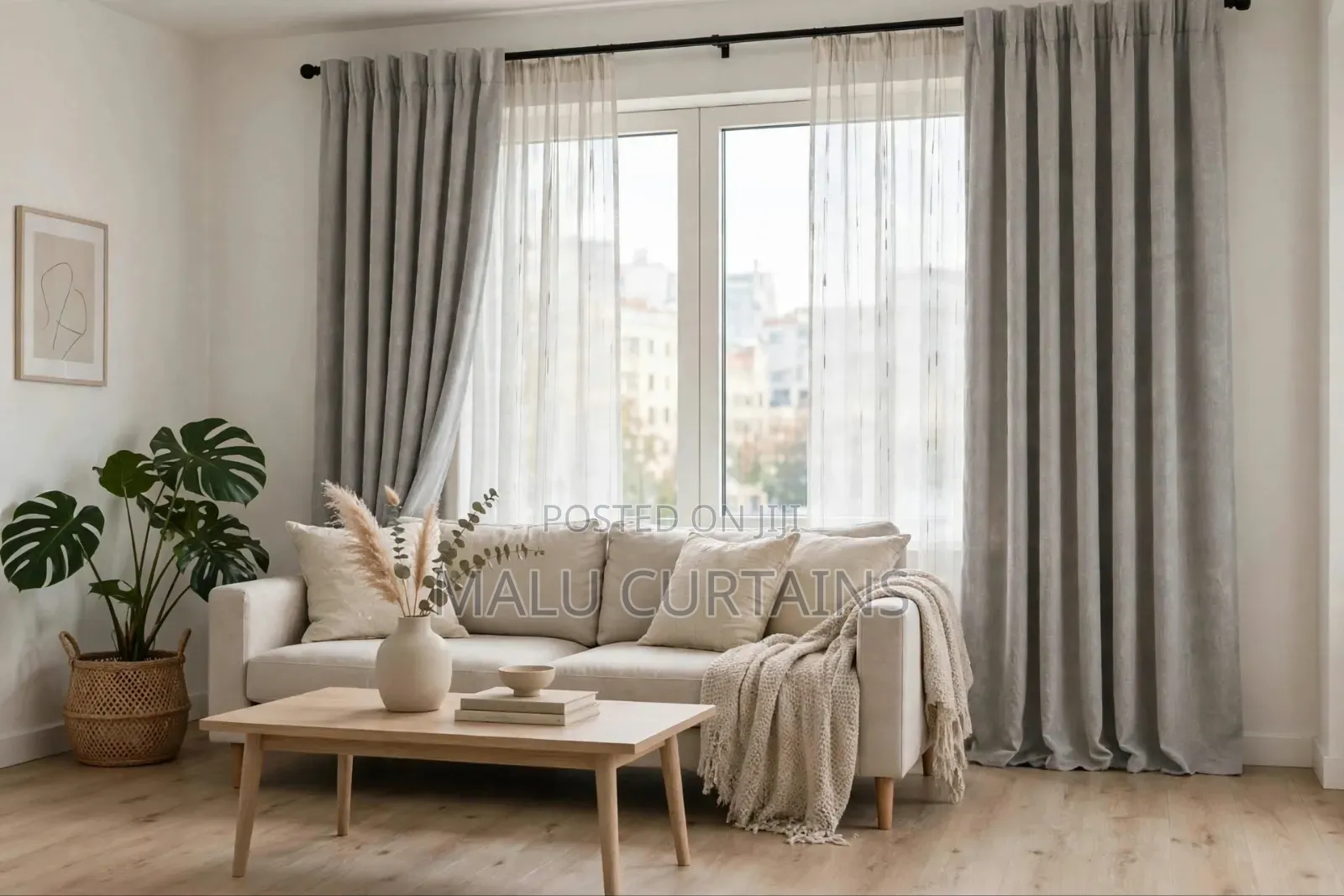 Imported Curtains Latest Design -Light Grey