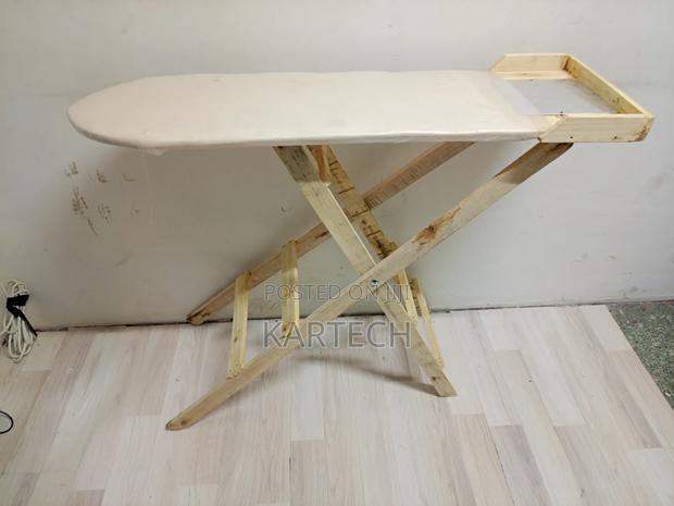 Foldable Laundry Ironing Table With Wooden Frame - main view