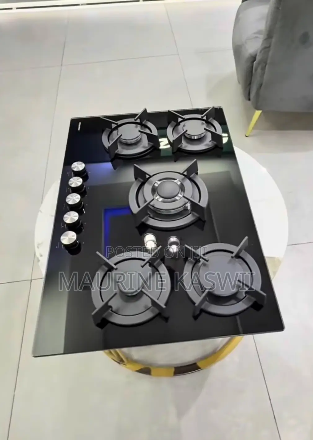 Hisense 75 Cm Inbuilt Black Hob Cooker With Wok Burner