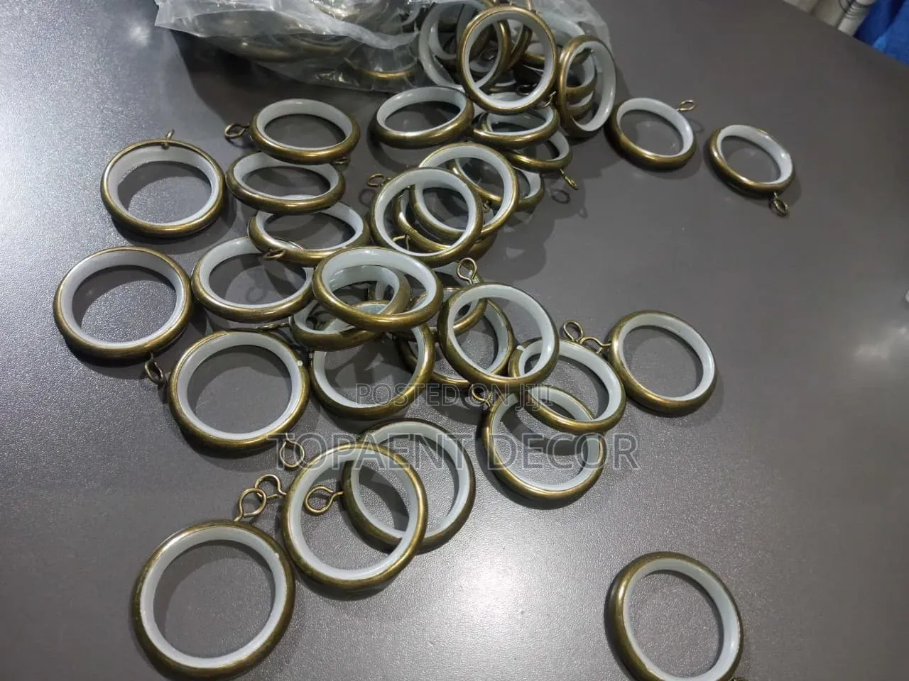 Non Rust Big Silent Ring With a Plastic White Inner Band