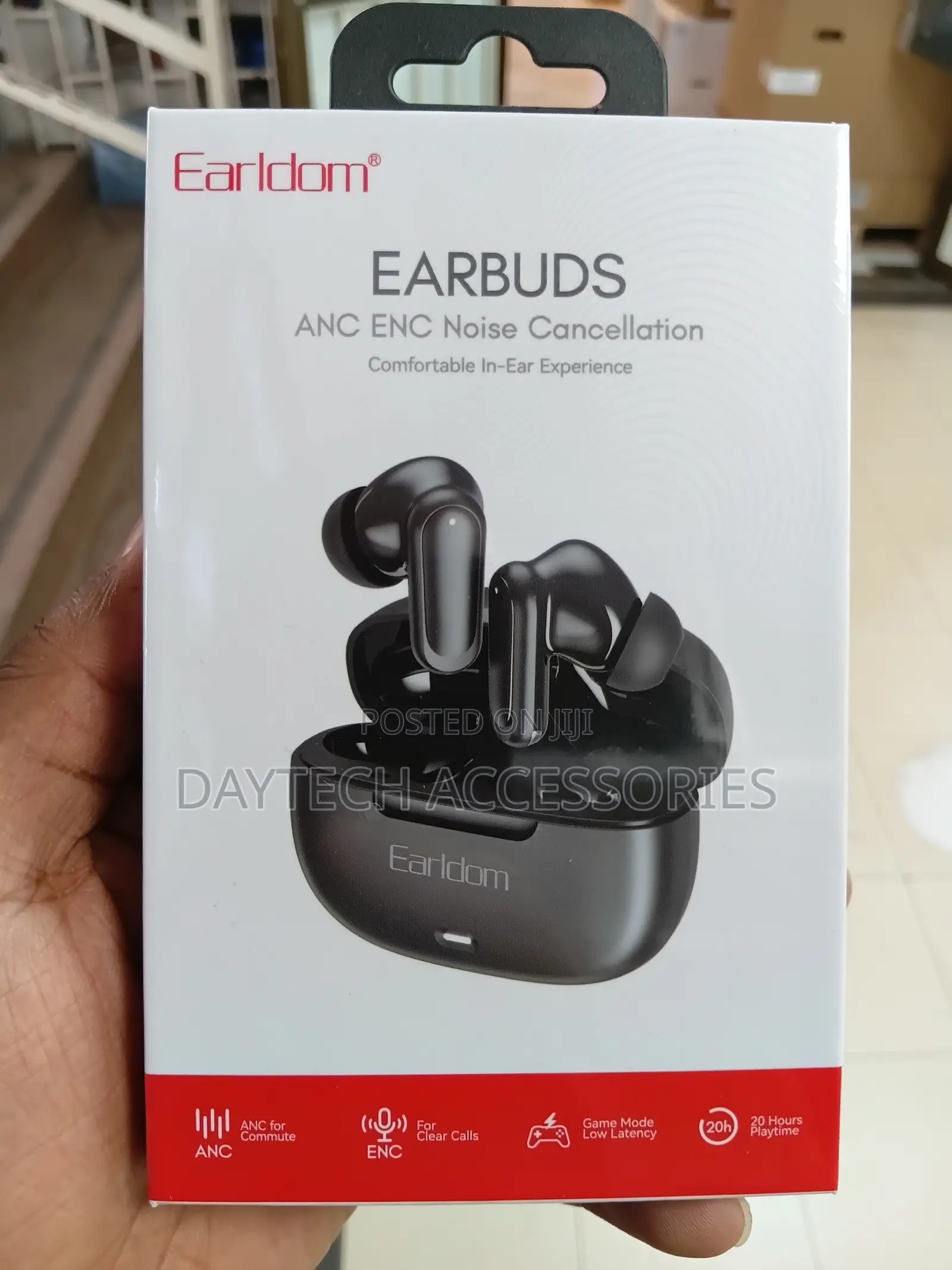 Earldom TWS38 True Wireless Earbuds With AI Noise Cancelling - Black