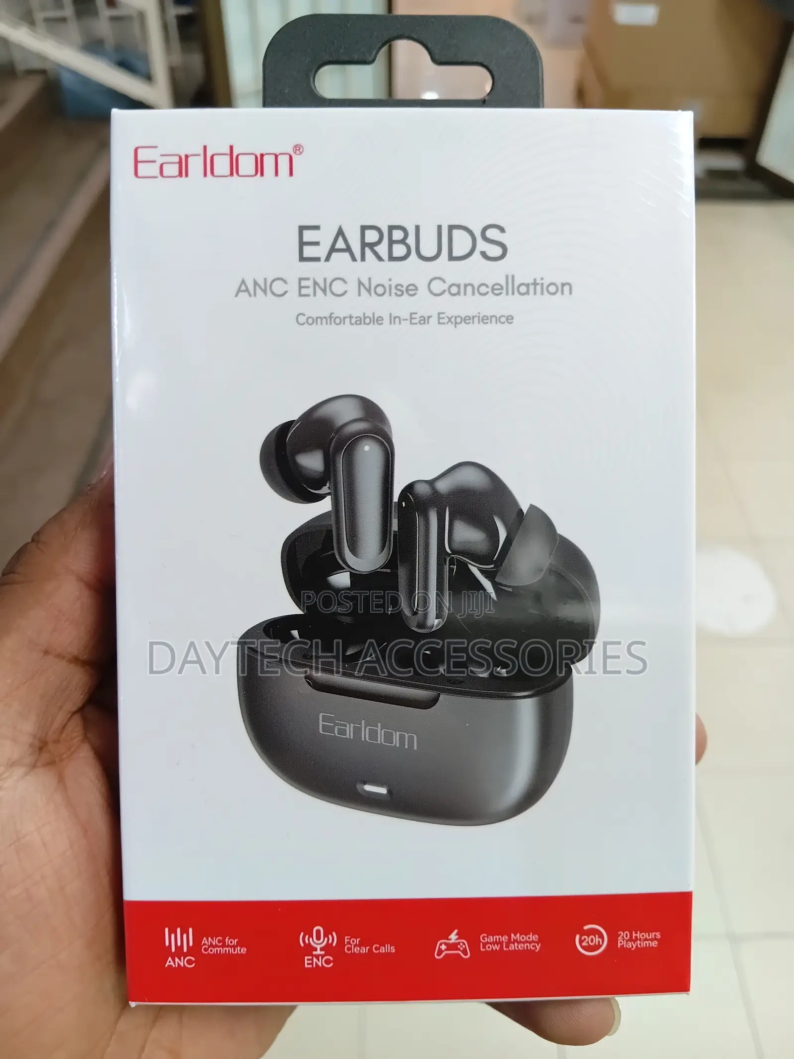 Earldom TWS38 True Wireless Earbuds With AI Noise Cancelling - Black