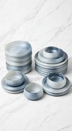 Cloud 24pc Frosted Ribbed Dinner Set