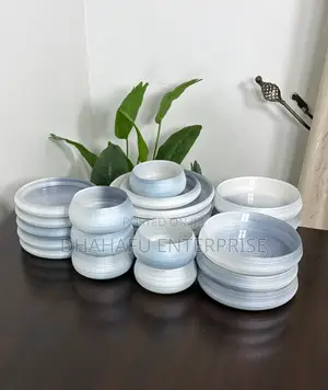 Cloud 24pc Frosted Ribbed Dinner Set